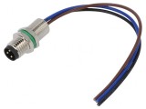 Conector M8 Tată 3 Pin Montare Panou 3A