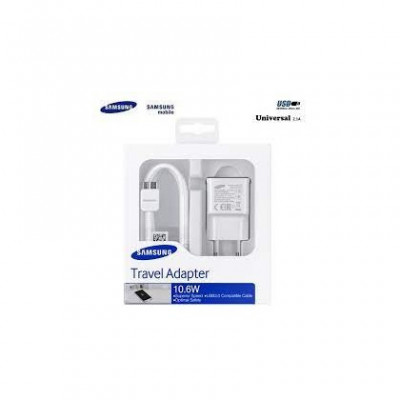Incarcator retea cu Cablu de Date (ET-DQ11Y1WEGWW) MicroUSB 3.0 Samsung EP-TA10EWE, 2A (10W) alb Original Blister foto