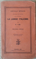 F. AHN - LA LANGUE ITALIENNE - SECOND COURS-NOUVELLE METHODE {1912} foto