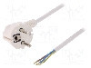 Cablu alimentare AC, 10m, 3 fire, culoare alb, cabluri, CEE 7/7 (E/F) &amp;#351;tecar in unghi, SCHUKO mufa, PLASTROL - W-97754