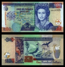 BELIZE █ bancnota █ 100 Dollars █ 2006 █ P-71b █ UNC █ necirculata