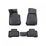 Covorase Cauciuc Tip Tavita ALM Mercedes EQC 2019-2024, Negre, Fata+Spate, Fixare Podea