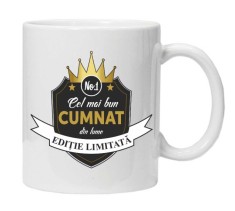 Cana alba personalizata &quot;Cel mai bun Cumnat&quot;, INOVATIX&reg;. 330ml