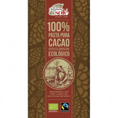 Ciocolata neagra bio 100% cacao, 90g Chocolates Sole