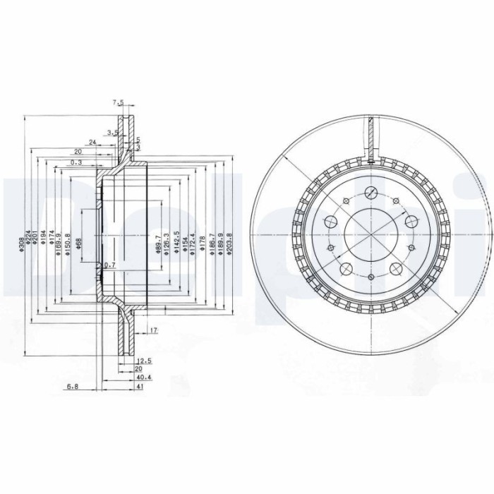 DELPHI BG3782C Disc frana