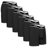 Set 6 boxeri barbati CLALER, negru, marime XXL, bumbac si elastan, design retro
