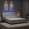 vidaXL Cadru de pat cu lumini LED, alb, 160x200 cm, piele ecologică 3213942