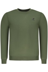 U.S. Grand POLO Bluza simpla barbati cu logo brodat, regular fit, verde, S