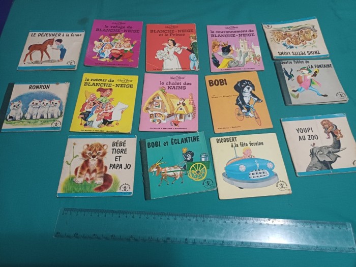 LOT 14 CĂRȚI COPII LIMBA FRANCEZĂ FORMAT MIC * ANII 1970 * A