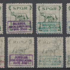 1906 timbru fiscal SPQR ASTRA supratipar Muzeu 2005 4 timbre culori diferite MNH