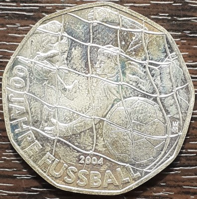 (A977) MONEDA DIN ARGINT AUSTRIA - 5 EURO 2004, 100 ANI FOTBAL foto