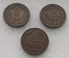 G5. AUSTRIA TRANSILVANIA LOT 2 HELLER 1912 1914 1915 ** foto