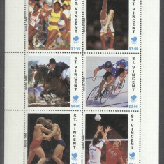 St. Vincent Grenadines 1988 Sport, Olympics, Cycling, perf. sheet, MNH S.082