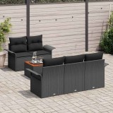 vidaXL Set de canapele pentru grădină 6 pcs Negru 55 x 55 x 37 cm