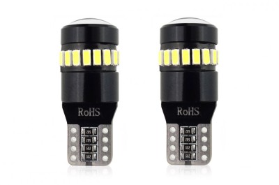 Bec de pozitie tip LED Canbus, T10 W2.1x9.5 W5W, 12V-24V, 18 SMD 3014 + 1SMD, culoare alb, AMIO, set 2 buc AutoDrive ProParts foto