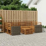 vidaXL Set de canapele de exterior 7 pcs natural Lemn Solid de Acacia 3384095