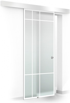 Usa culisanta Boss &amp;reg; model Event alb, 80x215 cm, sticla mata 8 mm, glisanta in ambele directii foto
