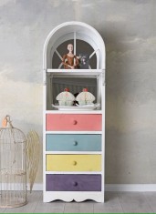 Dulap alb antichizat cu sertare SOD041