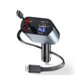 Cumpara ieftin &Icirc;ncărcător auto 120W cu afișaj LED, 4 &icirc;n 1, fast charge USB-C, Type-C și Lightning, 12&ndash;24V, Oem