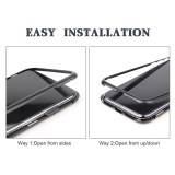 Husa magnetica 360 din sticla fata + spate cu rama metalica Iphone Xs Max