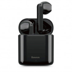 Casti bluetooth wireless Baseus W09 Black foto