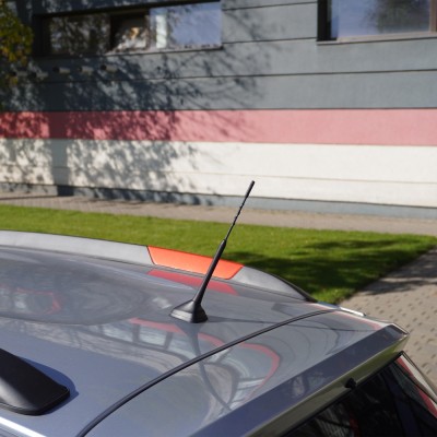 Antena Auto Exterior Neagra 24Cm Cu 2 Adaptoare (5-6Mm) foto