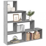 VidaXL Bibliotecă/separator cameră sonoma gri 143,5x29x143,5cm lemn