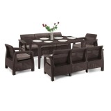 Cumpara ieftin Set de mobilier de grădină Corfu Love max duo cu masă Futura maro