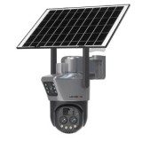 Camera Supraveghere DUBLA 2 Ecrane Diferite, ZOOM 10X cu Panou Solar, WIFI, 8MP