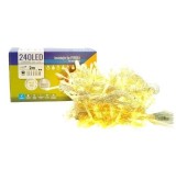 Instalatie Craciun eMazing, tip perdea, 2 m X 2 m, 240 LED-uri, prelungitor 1.5 m, 8 jocuri de lumini, interconectabil, fir transparent, interior/exte