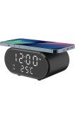 Ceas Electronic LED, Afisaj Digital, Functie Incarcator Wireless Fast Charge 15W, Alarma, Termometru