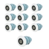 Set 10 Role Usa Dus Sunmostar, Nailon/Inox, 25mm, Alb/Albastru