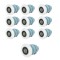 Set 10 role pentru usa de dus, Sunmostar, Nailon/Inox, 25 mm, Alb/Albastru
