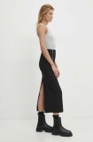 Answear Lab fustă culoarea negru, midi, drept