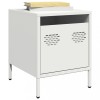 Set 2 Noptiere Gossi Albe, 35x39x43.5 cm, Otel, Sertar, Design Industrial, Moderne, Dormitor