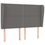 Cumpara ieftin Tablie de pat cu aripioare gri 147x23x118/128 cm piele eco