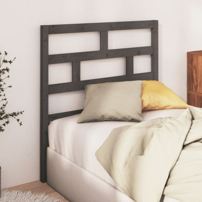 vidaXL Tăblie de pat, gri, 81x4x100 cm, lemn masiv de pin foto