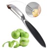 Dispozitiv pentru decojire legume si fructe Koken, Curatator cu aliaj de Zinc, Ustensila pentru decojit 2/1, varf ascutit, design ergonomic, anti-alun