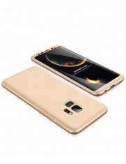 Husa 360 grade, Samsung S9, gold, 3 componente de imbinare, protectie totala foto