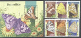 Somali 1998 Butterflies, set+perf. sheet, used N.046