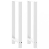 vidaXL Picioare de masă de bar, albe, 2 buc., 40x(100-101) cm, oțel 4013337