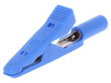 Bornă crocodil albastră 15A 60VDC 2mm