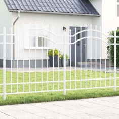 vidaXL Gard de Grădină Alb 165 cm Oțel vopsit &icirc;n pulbere 42003970