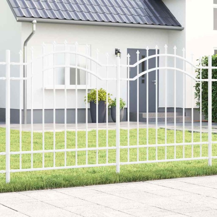 vidaXL Gard de Grădină Alb 165 cm Oțel vopsit &icirc;n pulbere 42003970
