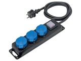 Prelungitor alimentare AS SCHWABE 3 prize 1,5m 3G1,5mm&sup2; negru 38603