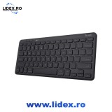 Tastatura compacta wireless/Bluetooth, Trust LYRA, Multi-Device, reincarcabila, Layout US, Negru