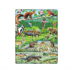 Puzzle maxi Padure nordica, orientare tip portret, 45 de piese, Larsen EduKinder World