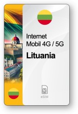 eSIM Internet Lituania, valabil 30 zile, trafic 100 GB, Standard foto