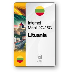 eSIM Internet Lituania, valabil 7 zile, trafic 1 GB, Standard