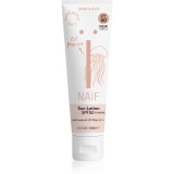 Naif Baby &amp; Kids Sun Lotion SPF 50 cremă pentru plaja fara parfum pentru nou-nascuti si copii SPF 50 100 ml